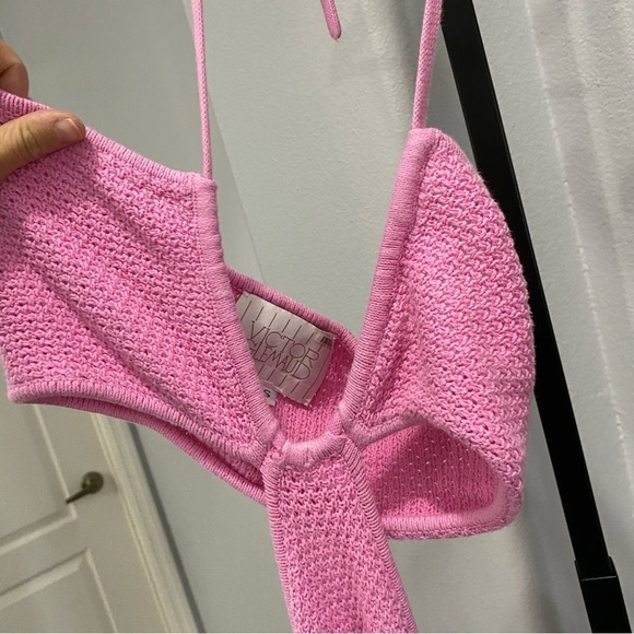 Victor Glemaud Crochet-knit Cutout Midi Dress in Pink Women’s Resortwear Small - Picture 3 of 8